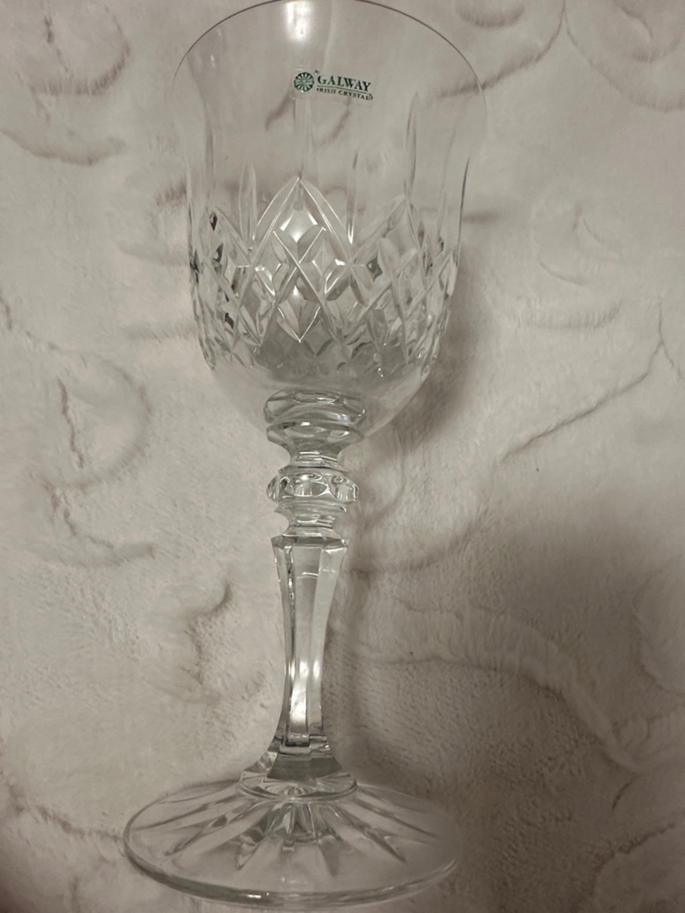 Galway Irish Crystal Cut Crystal Wine Goblet - Clear old Claire